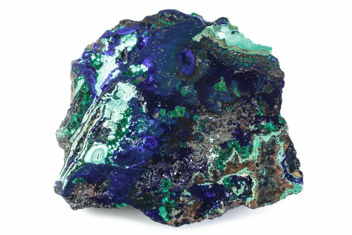 Polished Azurite and Malachite Section - Russia #380196